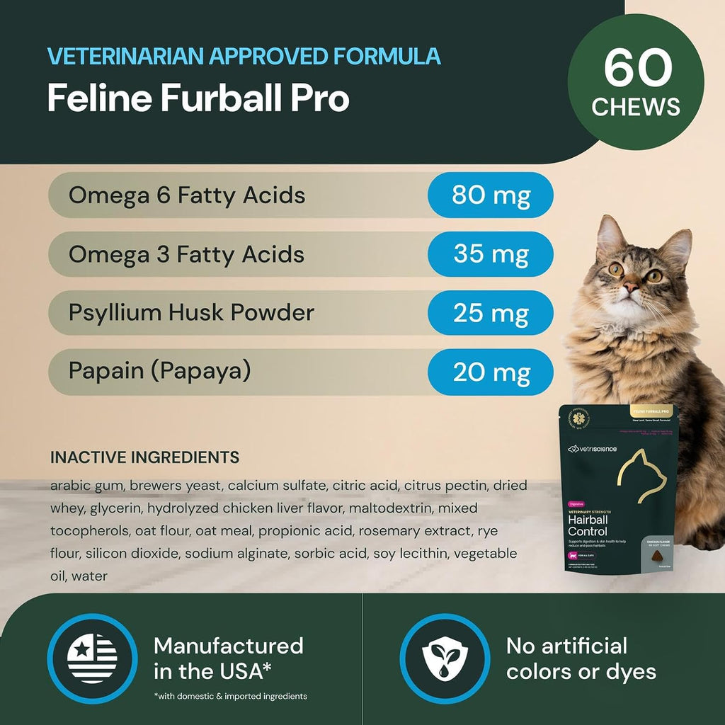Veterinary strength feline hairball supplement soft chews texture