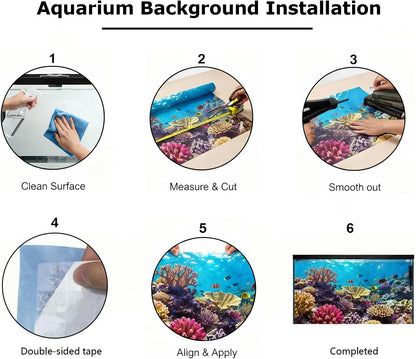 Ricomboo bubble free marine habitat backdrop for fish and reptiles