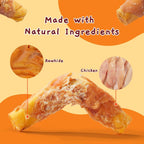 Jungle Calling smoked chicken breast wrapped rawhide dog rolls packaging details grain free treats