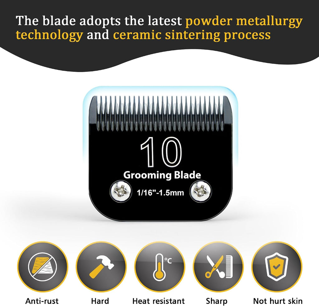 Cosyonall 1.5mm pet clipper blade package contents showing durable construction