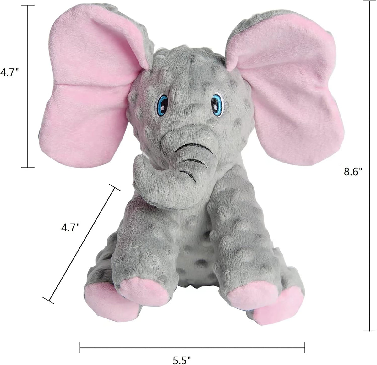 DODODOLA elephant stuffed animal dog toy dental cleaning texture