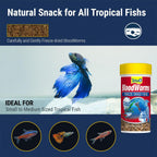 Freeze dried bloodworms texture closeup for aquarium fish