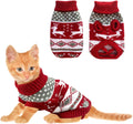 Vehomy dog christmas sweater front view festive red puppy holiday apparel