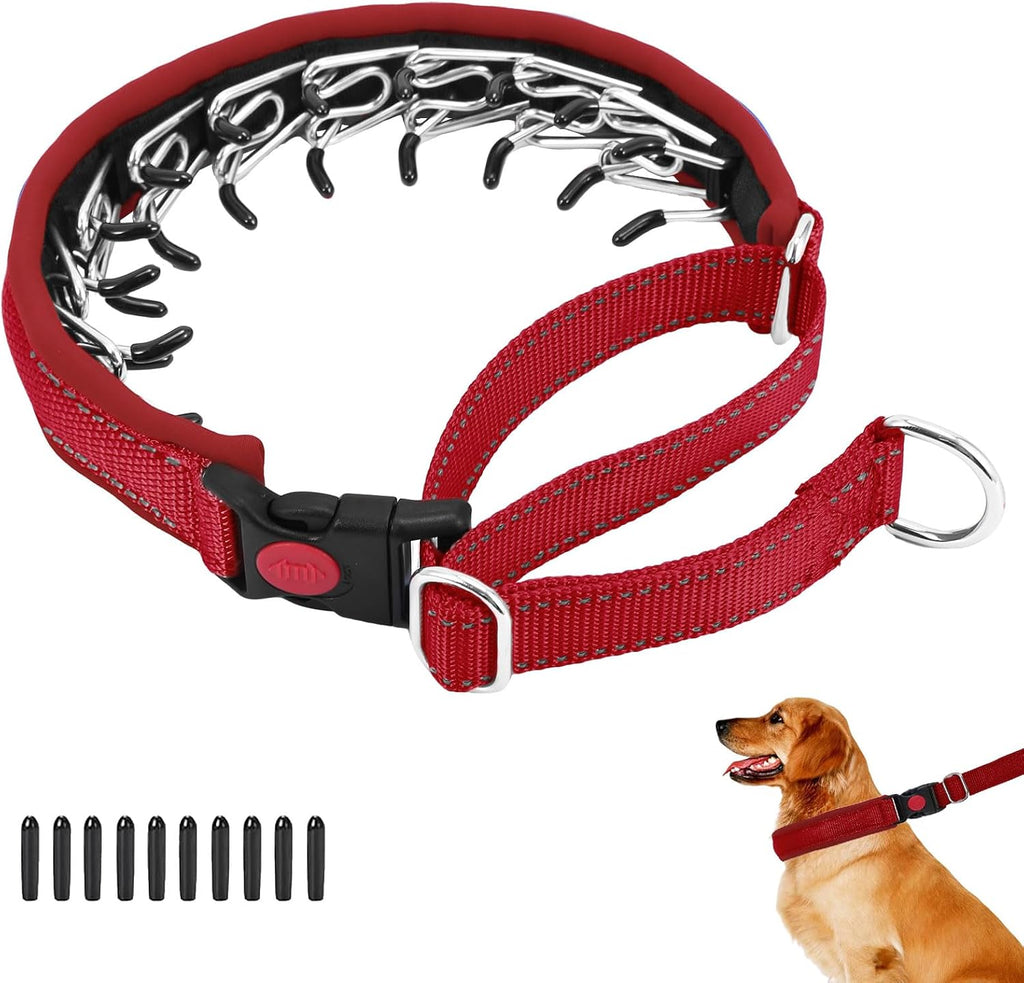 No Pull Martingale Dog Collar for Large Medium Small Dogs, Heavy Duty Nylon Reflective Adjustable Anti Pull Slip Collar with Buckle for Training Walking M Dark Blue - Image 12
