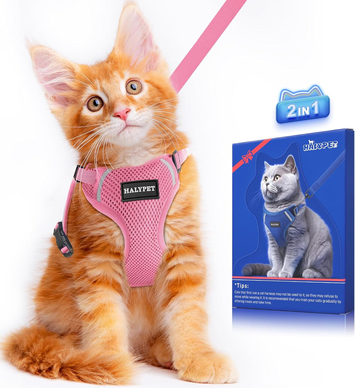 Halypet Cat Harness and Leash Set [ MAX Safety Third Generation ] Escape Proof Soft Adjustable Cat Leash Breathable Comfortable Vest Easy to Wear Kitten Harness for Outdoor Walking Black - Image 9