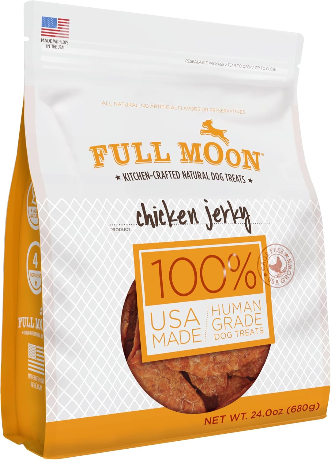 Full Moon Chicken Jerky Healthy All Natural Dog Treats Human Grade Made in USA Grain Free 12 oz - Image 12
