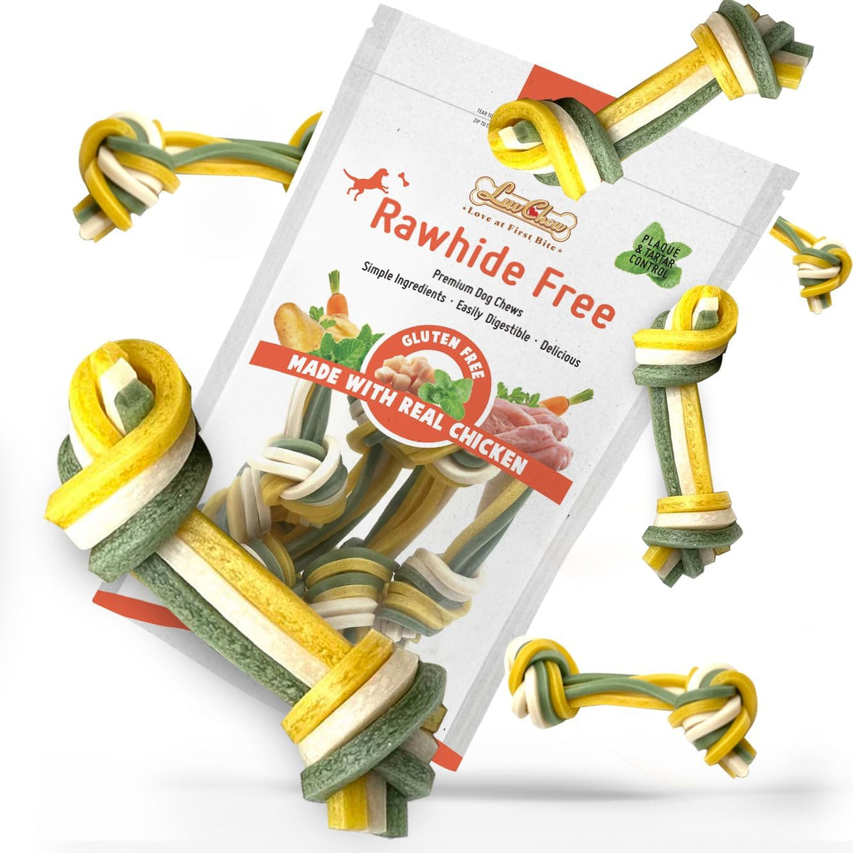 LuvChew Premium Peanut Butter Dog Chew Bones, Rawhide Free, Gluten Free, Made with Limited Ingredients, Delicious, Healthy, Highly Digestible (MINI 18pcs/Pack) - Image 9