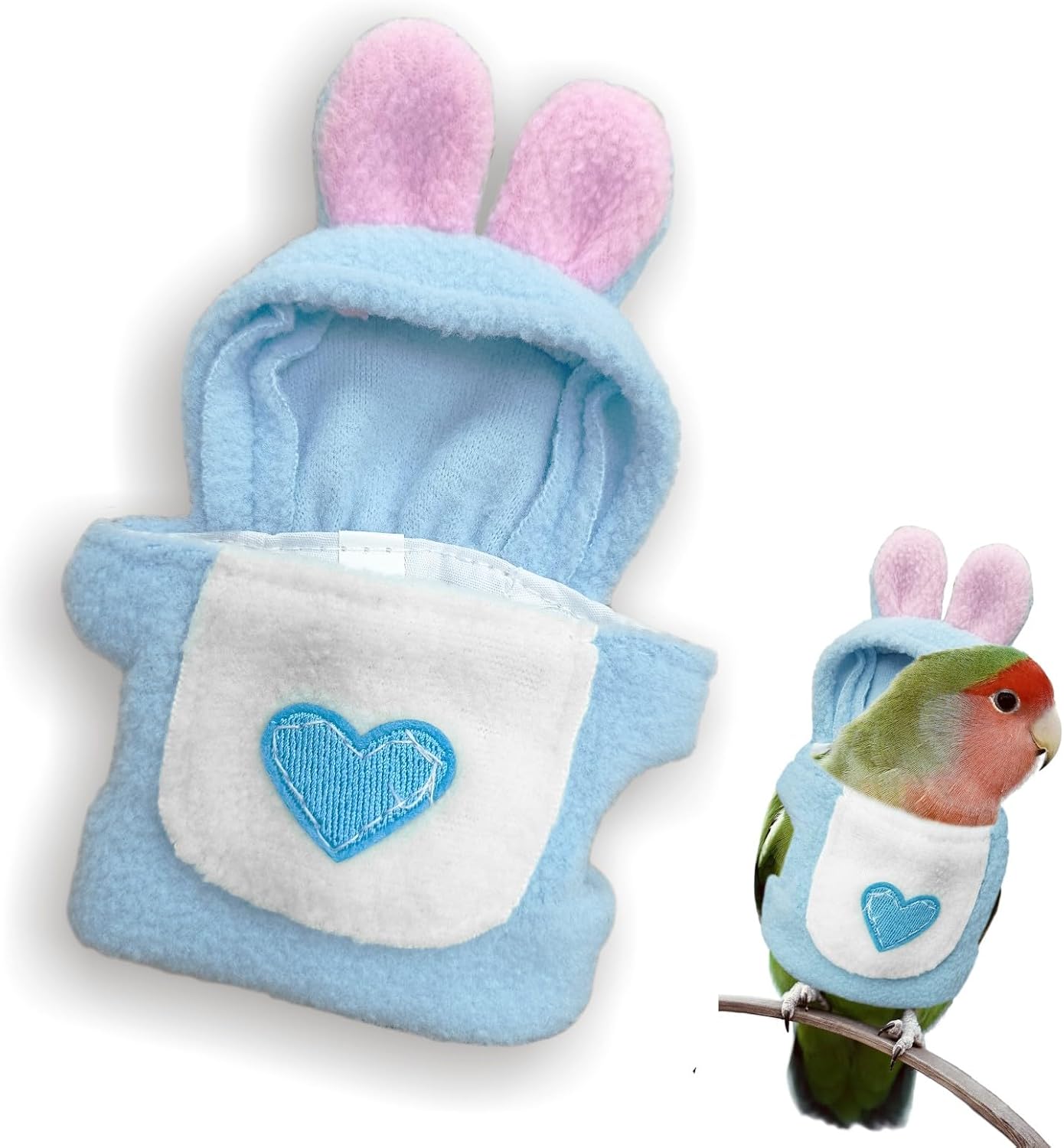 Packaging view of the authentic USA imported HELAIMAY rabbit ears parrot costume collection.