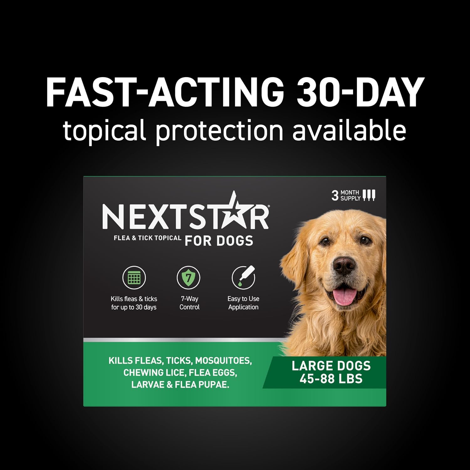 NEXTSTAR topical drops 3 monthly doses application instructions on dog skin
