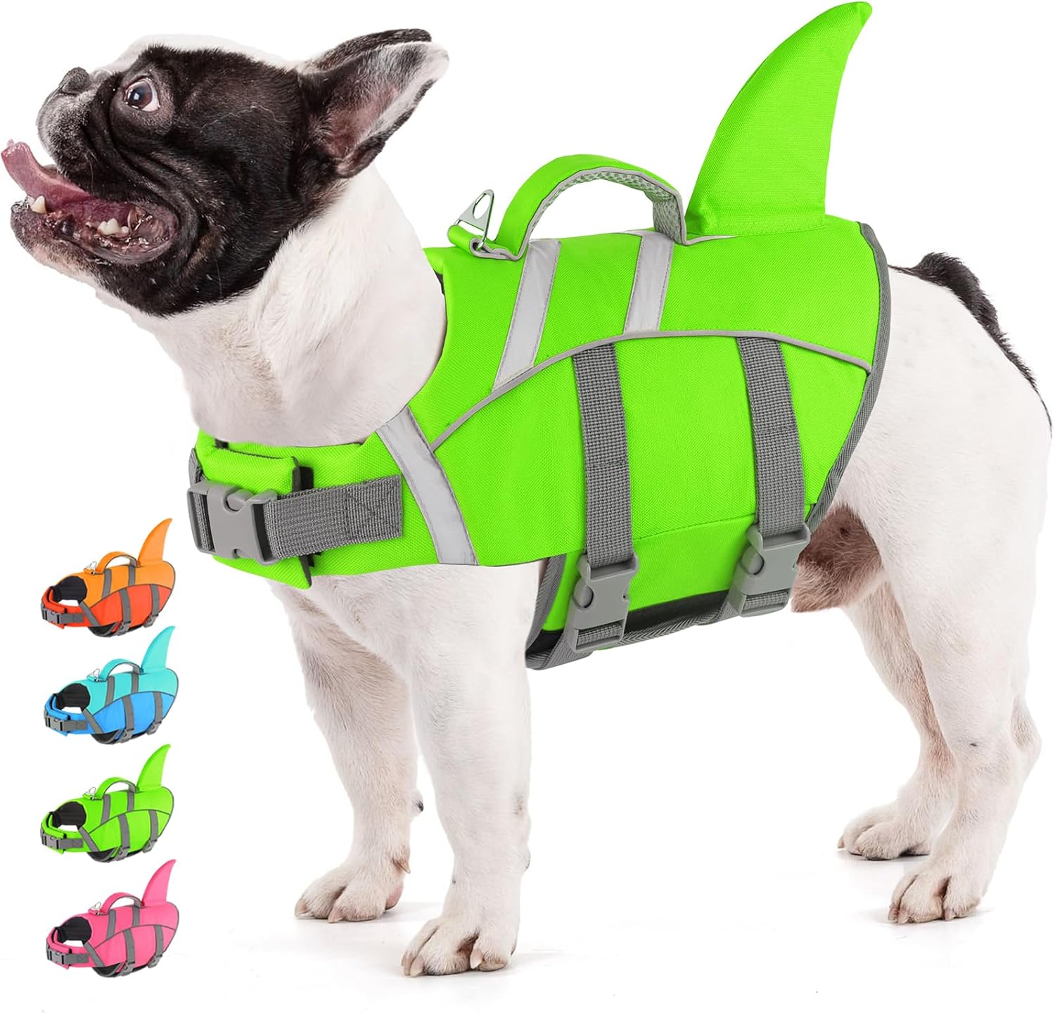 Doglay Dog Shark Life Jacke,Superior Buoyancy Dog Life Vest with Rescue Handle Reflective Stripes & Shark Fin, Ripstop Pet Preserver Swim Vest for Small Medium Large Dogs - Image 9
