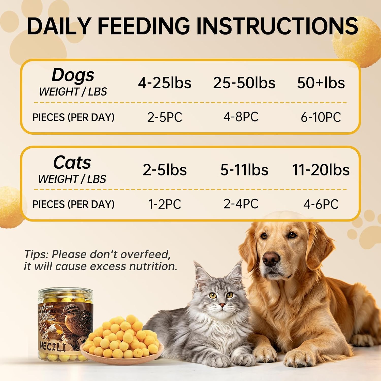 Healthy skin and coat supplement treats for domestic pets displayed on a clean surface.