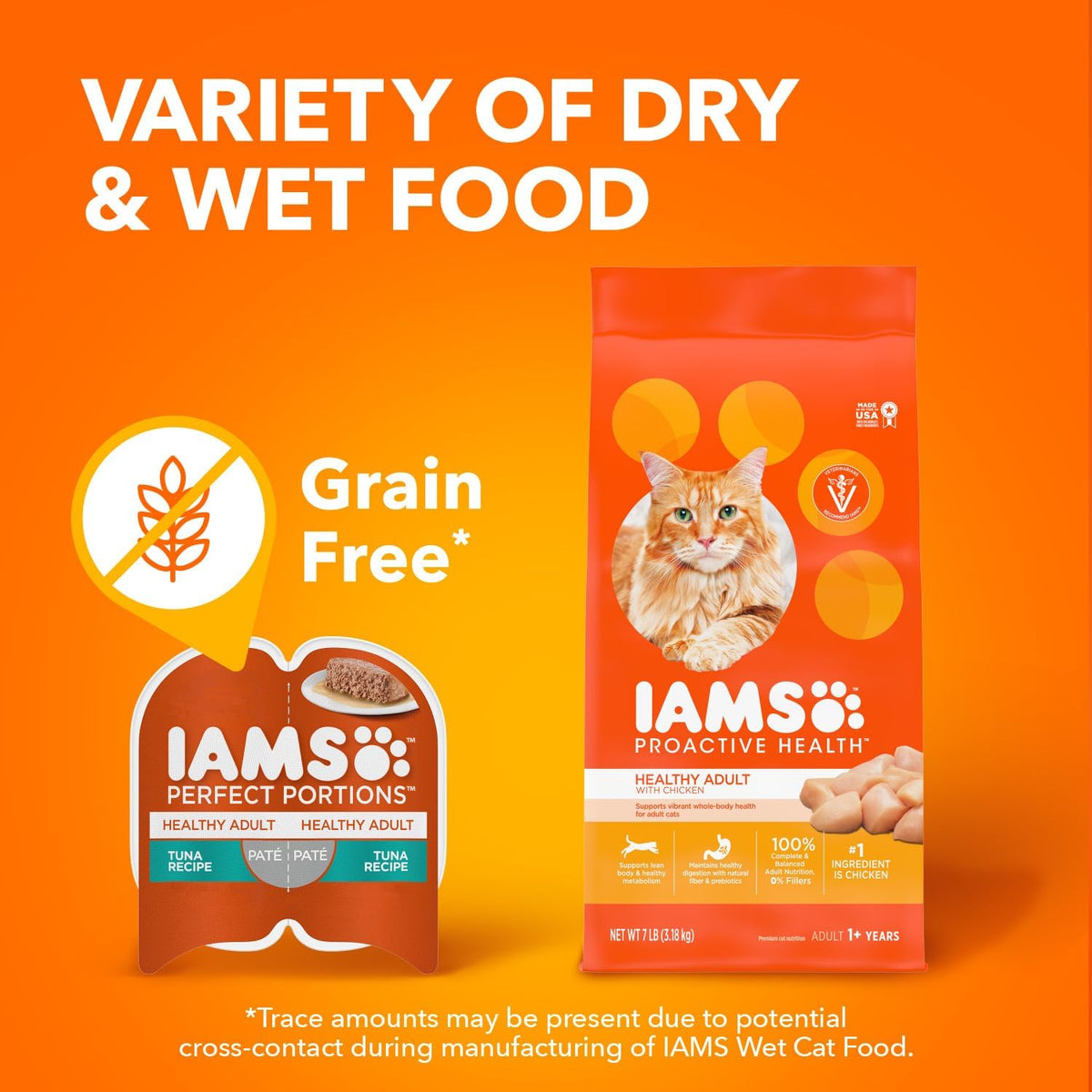 IAMS Perfect Portions Sensitive Digestion & Skin Wet Cat Food Pate, Healthy Adult Grain Free Pate, Chicken Recipe, 2.6 oz. (24 Twin Packs) - Image 9