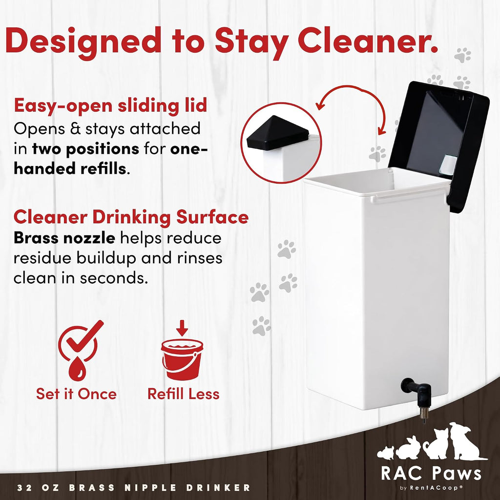 RentACoop automatic drinker spring clip mount