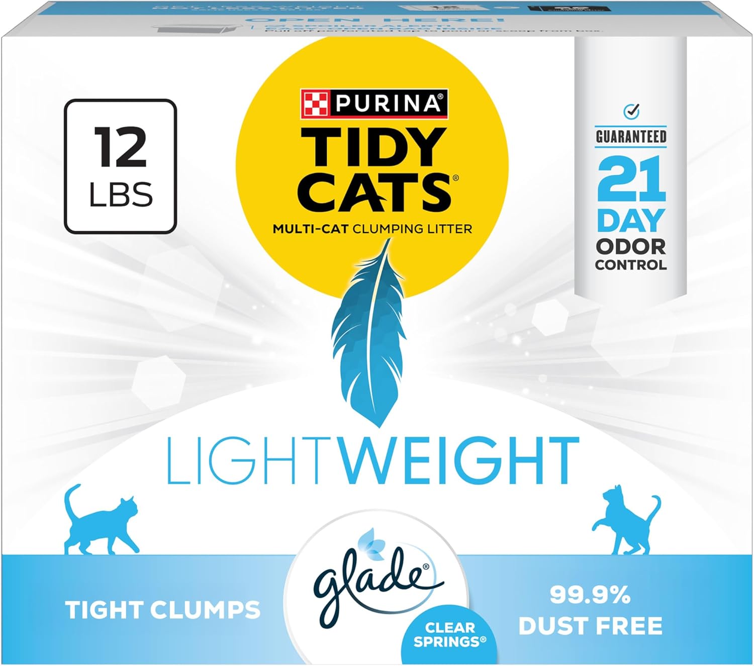 Purina Tidy Cats LightWeight With Glade Clear Springs Multi-Cat, Clumping, Low Dust, Scented Cat litter - 17 lb. Box - Image 10