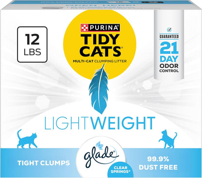Purina Tidy Cats LightWeight With Glade Clear Springs Multi-Cat, Clumping, Low Dust, Scented Cat litter - 17 lb. Box - Image 10