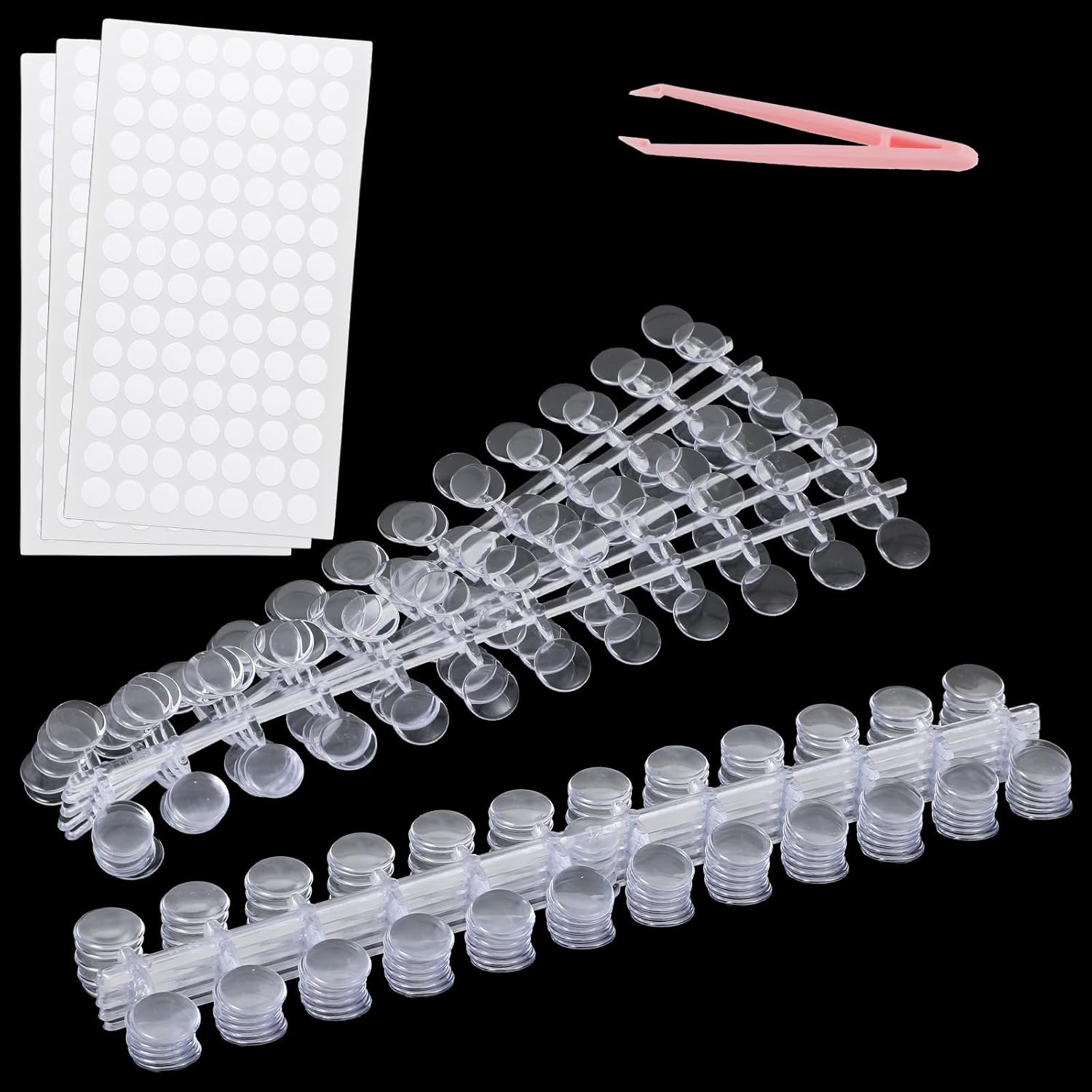 360 Pcs Round Nail Polish Swatches Dots, Clear Nail Swatches for Gel Polish, Nails Color Display Tips with Adhesive Stickers, Nails Swatch Book for Polishes DIY Training Practicing Displaying - Image 1