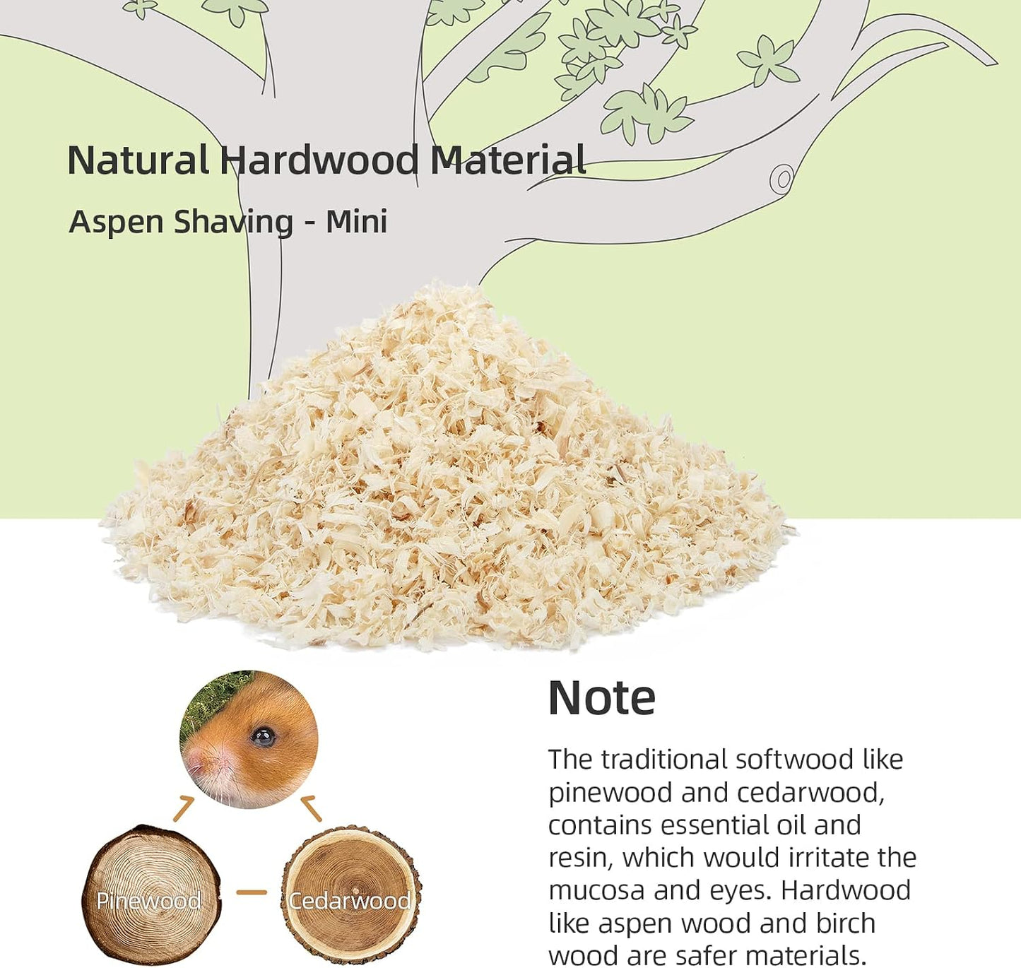 Niteangel aspen wood shavings texture detail for small pets