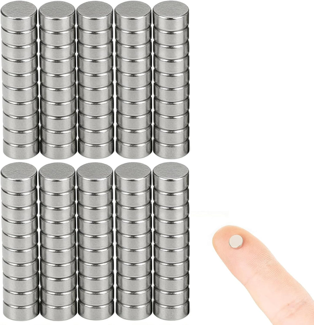 MOLILON 100 pieces mini round magnets front view showing compact 4x2mm size for nail styling.