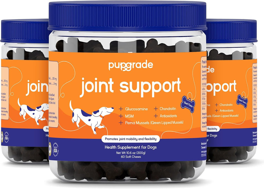 PupGrade Joint Support Supplement for Dogs - Glucosamine + Chondroitin with MSM and Perna - Supports Normal Hip & Joint Health for Occasional Discomfort, Beef Flavor - 60 Soft Chews - Image 11