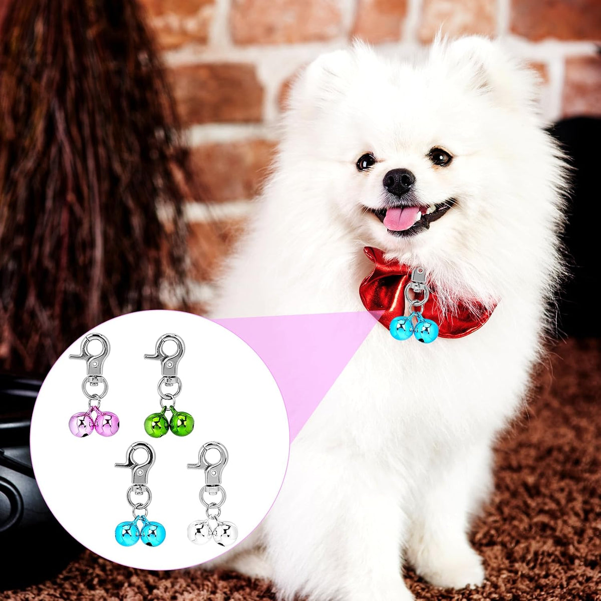 Silver training pendants with snap clips for dog collars