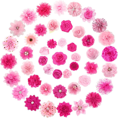 Hoteam 50 Pcs Dog Flower Collar Dog Collar Bows Pet Bow Charms Set for Wedding Birthday Party Valentine's Day Dogs Puppy Cat Pet Grooming Accessories - Image 10