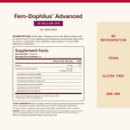 Jarrow Formulas Fem-Dophilus Advanced ingredient breakdown view