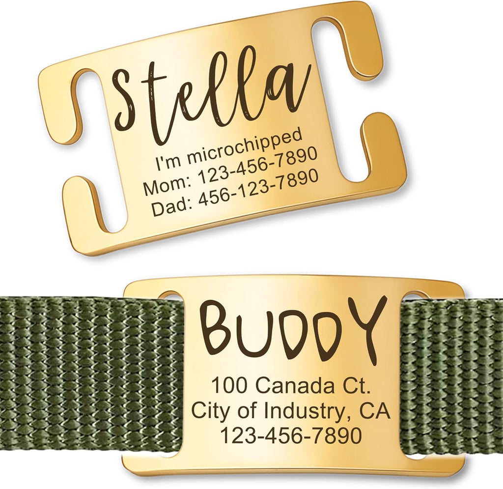 Anavia Slide On Silent Pet ID Tags, S/M/L/XL Personalized Gold Black Stainless Steel Customized Engraved Cat Dog Name Tags, Glossy Finish Chew-Proof Quiet Dog Collar Tag (X-Large, Silver) - Image 11