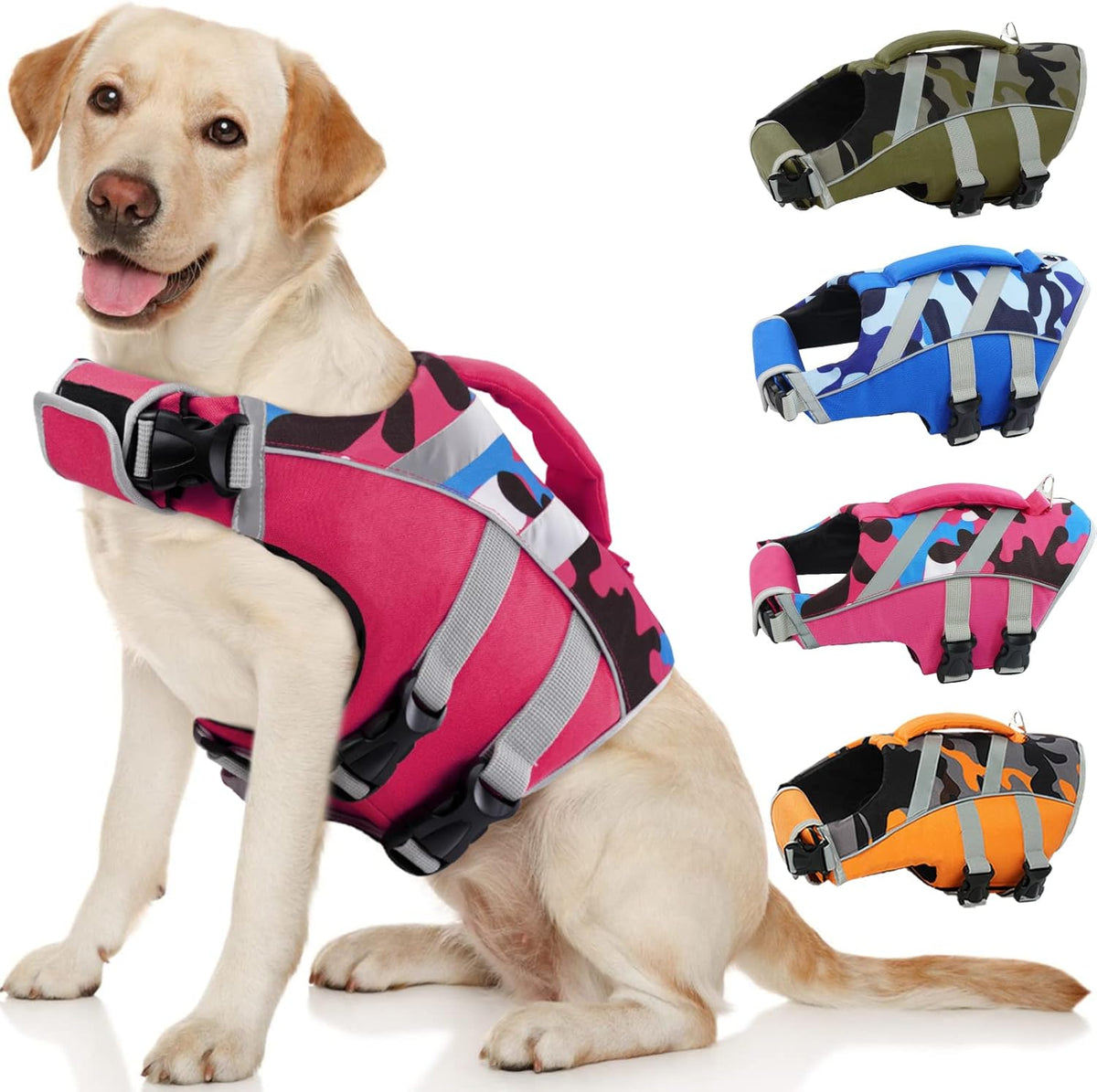 Waterproof ripstop nylon material close up on a red imported pet safety coat