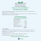 Natural dog flea shampoo with essential oils packaging details