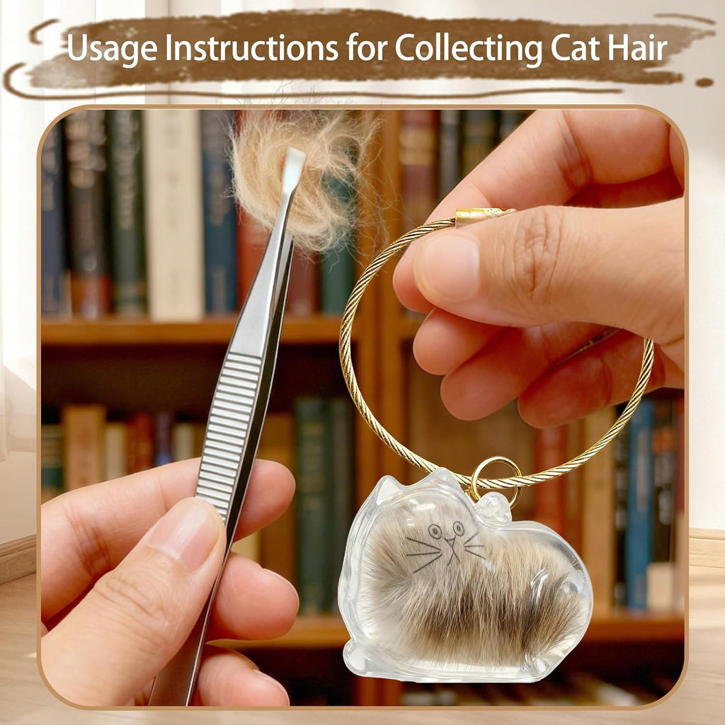 JYMLWWR cat hair storage box pendant dangling gracefully as a decorative charm on a handbag.