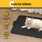 Premium scatter control cat mat with side handles for recycling