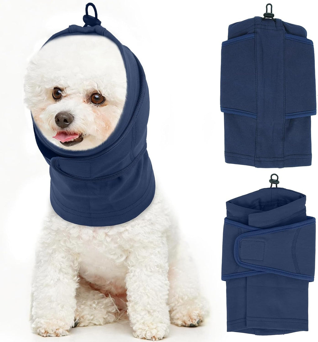 IDOMIK Dog Ear Muffs Noise Protection, Dog Calming Hoodie for Anxiety Relief, Soft Double-Layer No Shake Head Wraps, Quiet Ear Covers for Thunderstorm, Firework, Bath, Grooming & Blow Drying,Blue,L - Image 11
