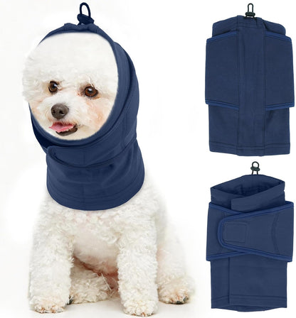IDOMIK Dog Ear Muffs Noise Protection, Dog Calming Hoodie for Anxiety Relief, Soft Double-Layer No Shake Head Wraps, Quiet Ear Covers for Thunderstorm, Firework, Bath, Grooming & Blow Drying,Blue,L - Image 11