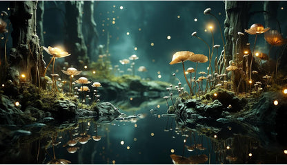 Aquarium Background Various Underwater Grass Plants Aquarium Backdrop Vivid and Fresh Green Aquatic Plants Stone River Bed and Dead Wood Purple Stone Fish Tank Background 24x16in - Image 14
