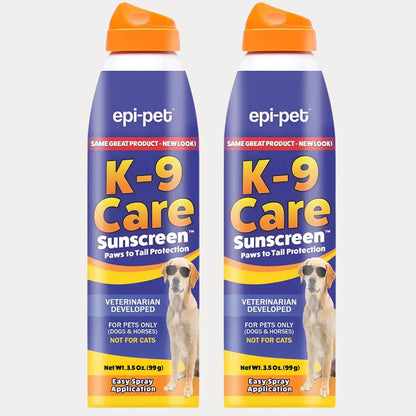 Epi-Pet K-9 Care Sunscreen spray bottle front view for pet sun protection