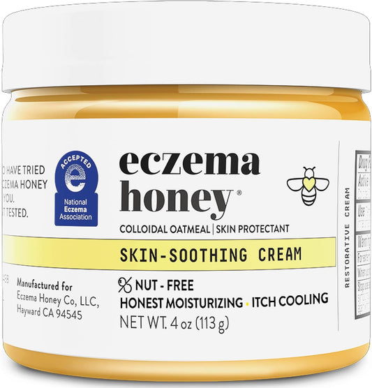 Eczema Honey Nut Free Original Skin Soothing Cream four ounces jar front view