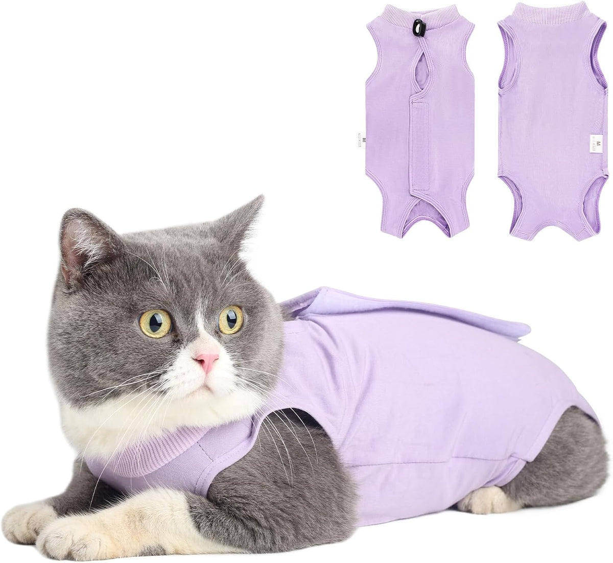 Cat Recovery Suit for Abdominal Wounds or Skin Diseases, Cat Onesie for Cats After Surgery Female Kitten Recovery Suit, Breathable E-Collar Alternative for Cats After Spay Anti Licking Wounds - Image 9