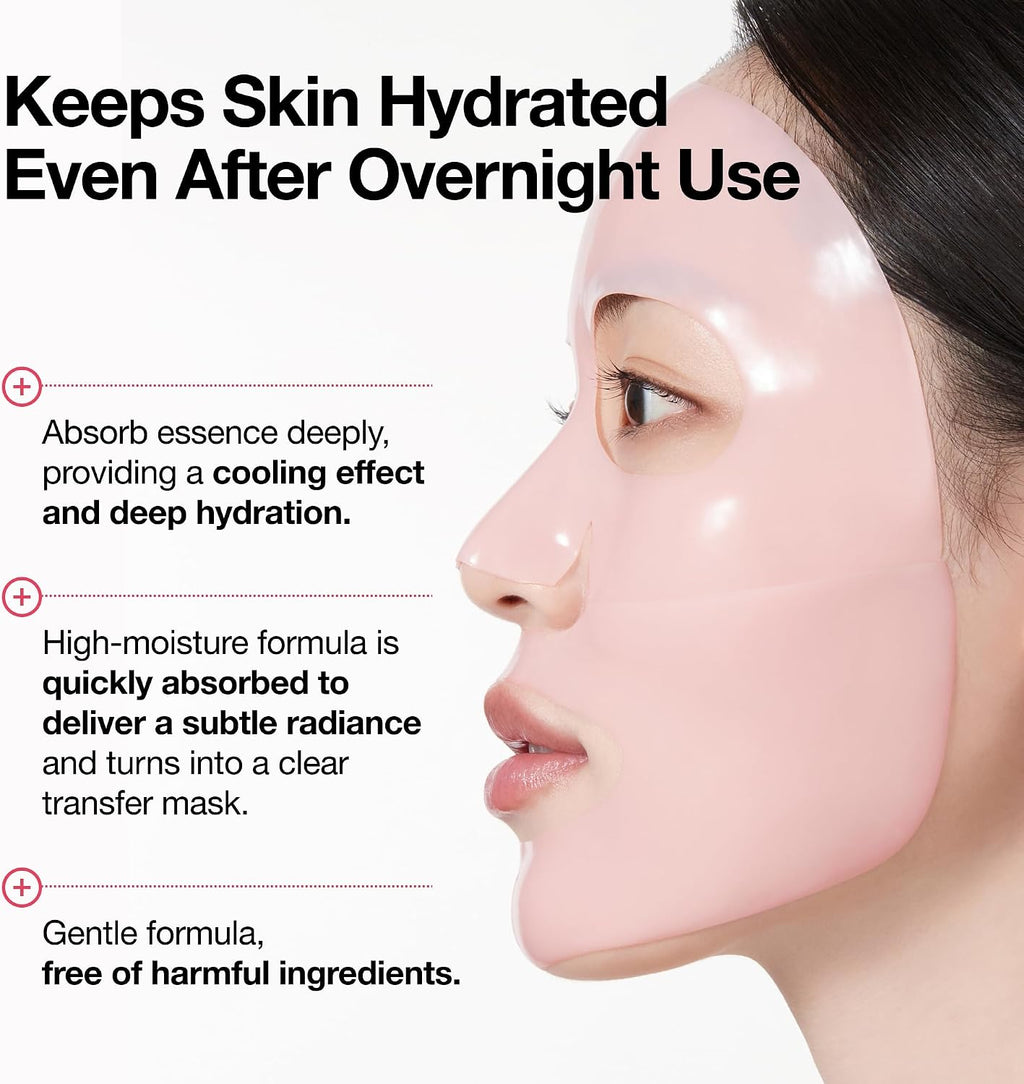 Anua Peach 70 Niacin Brightening Collagen Mask applied on face model