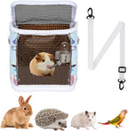 Guinea Pig Carrier Bag with Water BottleTravel Portable Small Animal Carrier Sling Pouch, Clear Window Carrier Backpack for Hamster Bunny Gerbil Hedgehog Sugar Glider Lizard Bird.(Pink) - Image 8