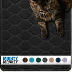 MIGHTY MONKEY Waterproof BPA Free Cat Litter Box Trapping Mat, Easy Clean Floors, Textured Backing, Soft on Sensitive Kitty Paws, Cats Accessories, Less Waste, Stays in Place, 35x23, Slate Gray - Image 12