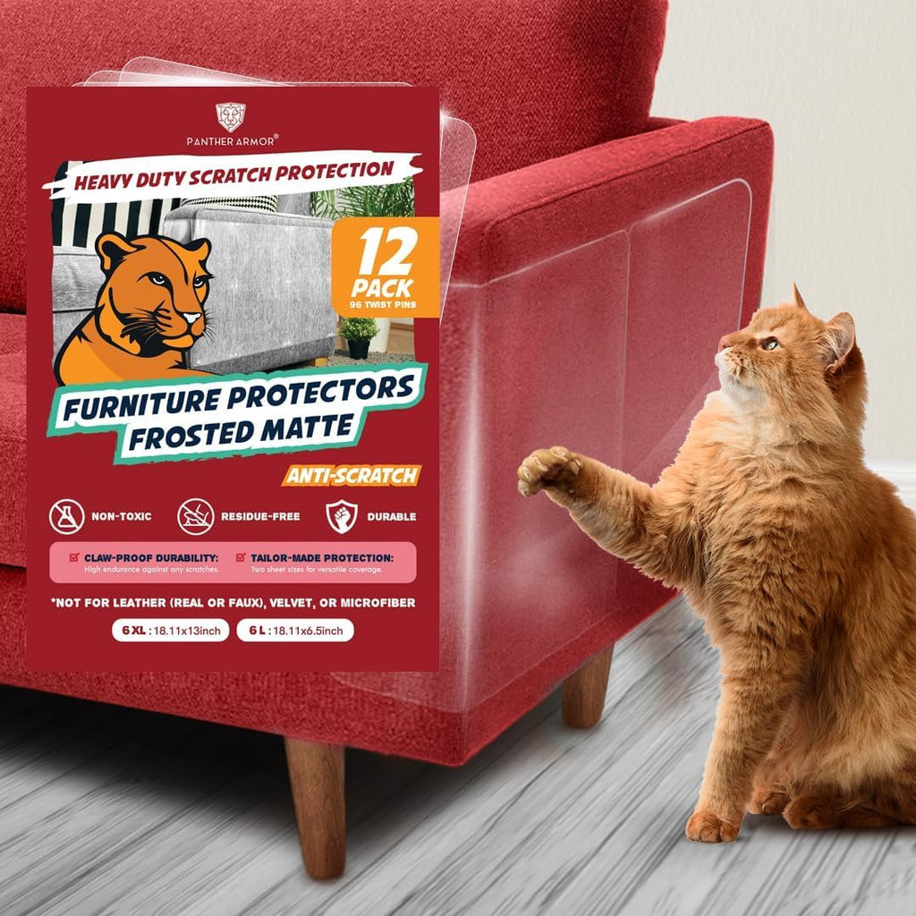 Panther Armor Furniture Protector, 8-Pack, Heavy Duty Anti-Scratch Cat Couch Protector, Transparent - Image 13