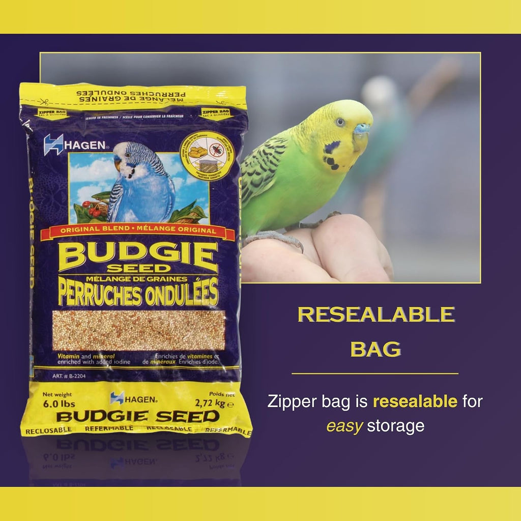 Hagen 6 pound bird seed bag reclosable zipper detail