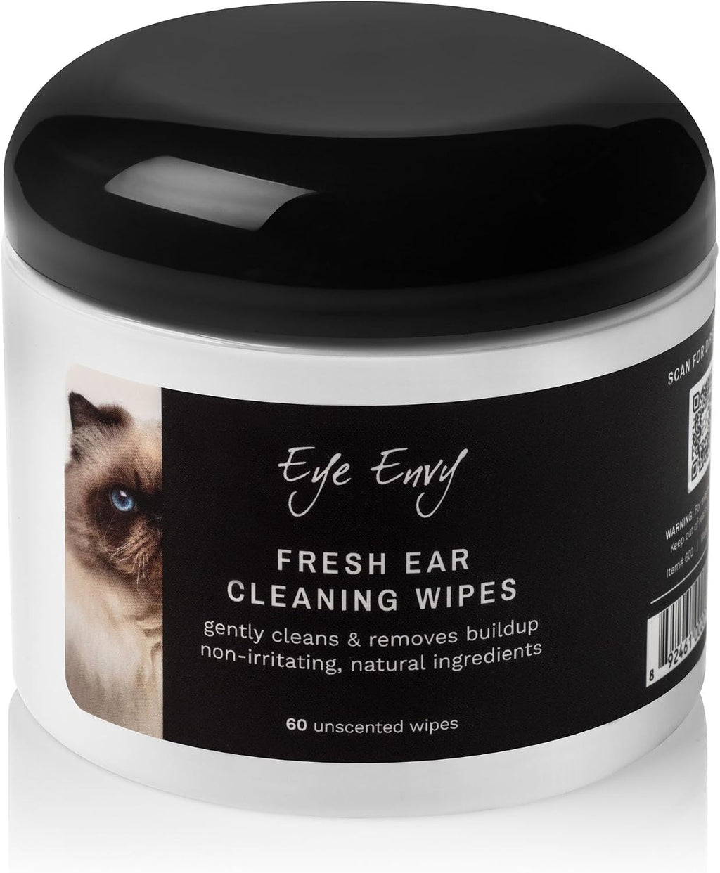 Eye Envy Fresh Ear Cleaning Wipes for Cats. Made in The USA from Natural Ingredients. Unscented. Safe and Non-Irritating. Removes Dirt, Debris, and Wax buildup. 60 Count. - Image 9