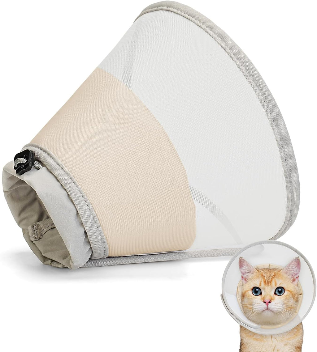 Supet Soft Cat Cone Collar to Stop Licking, Breathable Mesh Cone with Waterproof Liner Recovery Collar, for Kitten, Comfortable Elizabethan Alternative for Spay Neuter Grooming (M) - Image 9