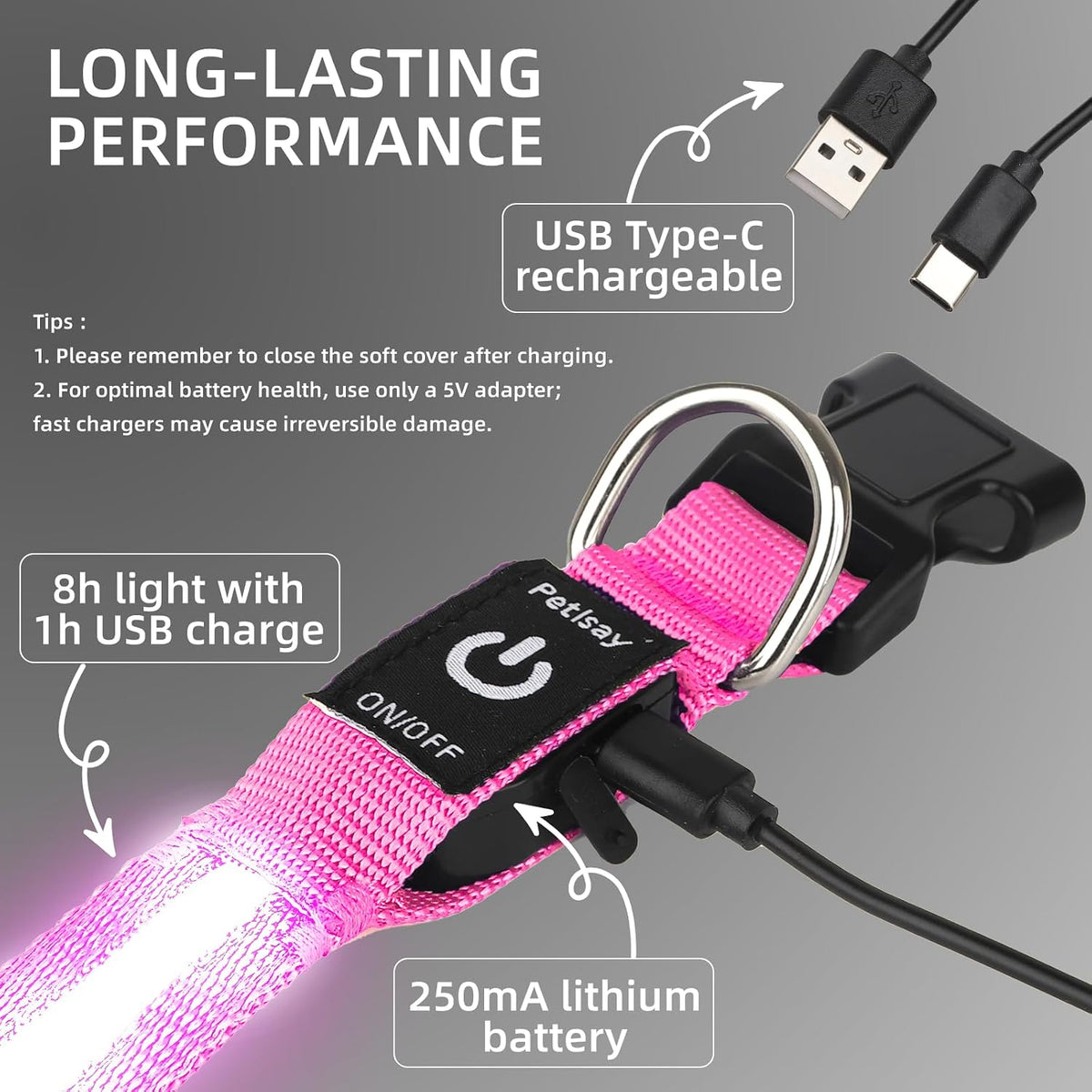 Adjustable strap details of PetIsay small pink safety collar