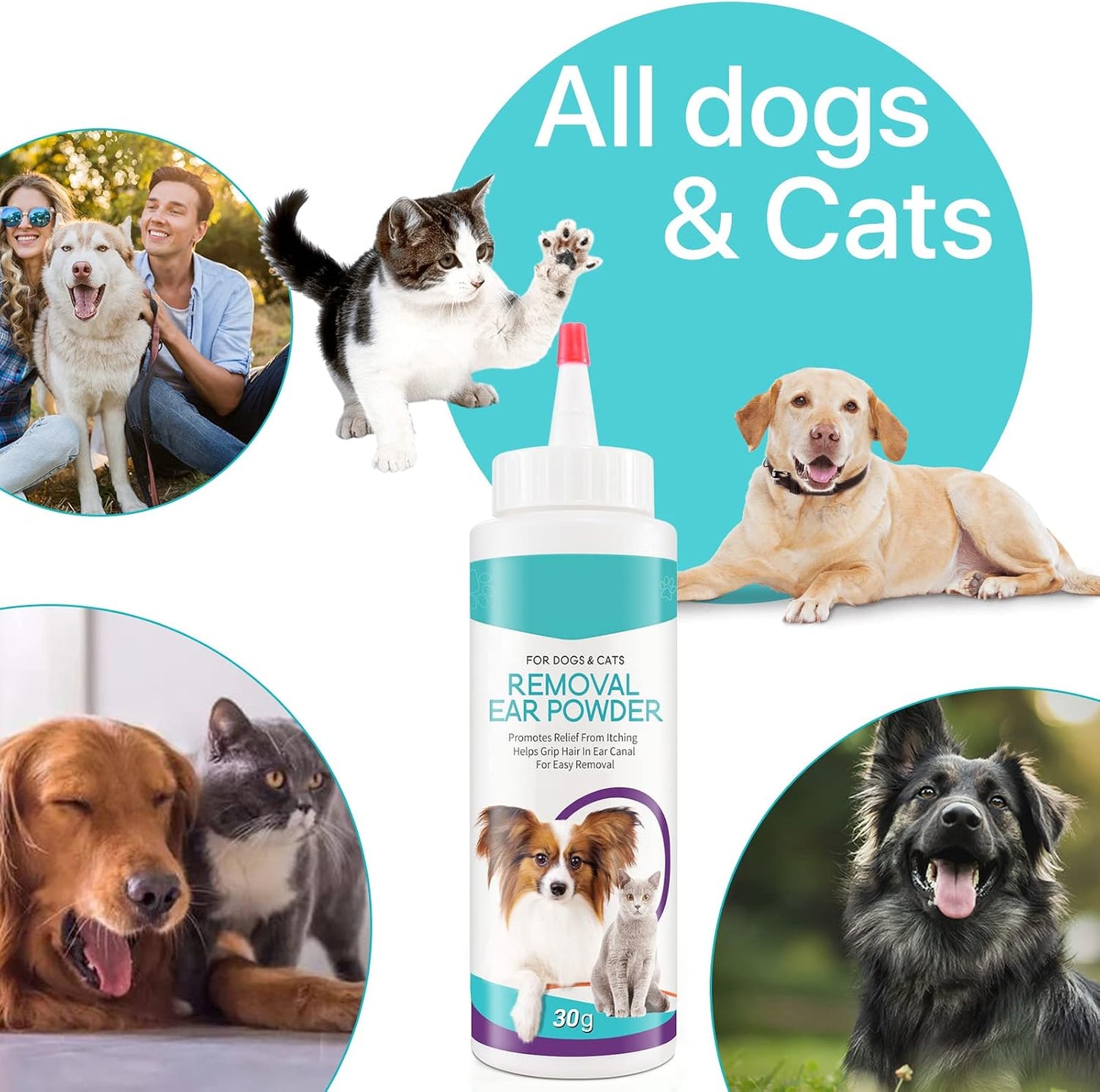 ALIVO Dog Ear Cleaner, Ear Cleaning Powder for Dogs & Cats Ear Infection, Pet Ear Powder Supports Dog Ear Infection Relief, Soothes Itchy Ears & Relieve Scratching, Dog Ear Care Cleaning Powder - 30g - Image 9
