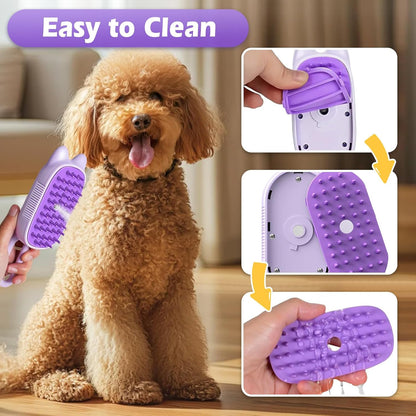 Using Cintoko steam brush on a dog