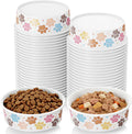 Etersky disposable paper pet bowls front view showing cute paw print pattern