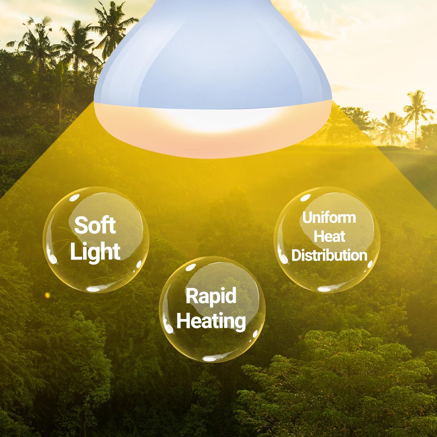 Side angle of the REPTI ZOO neodymium glass reptile heat lamp bulb.