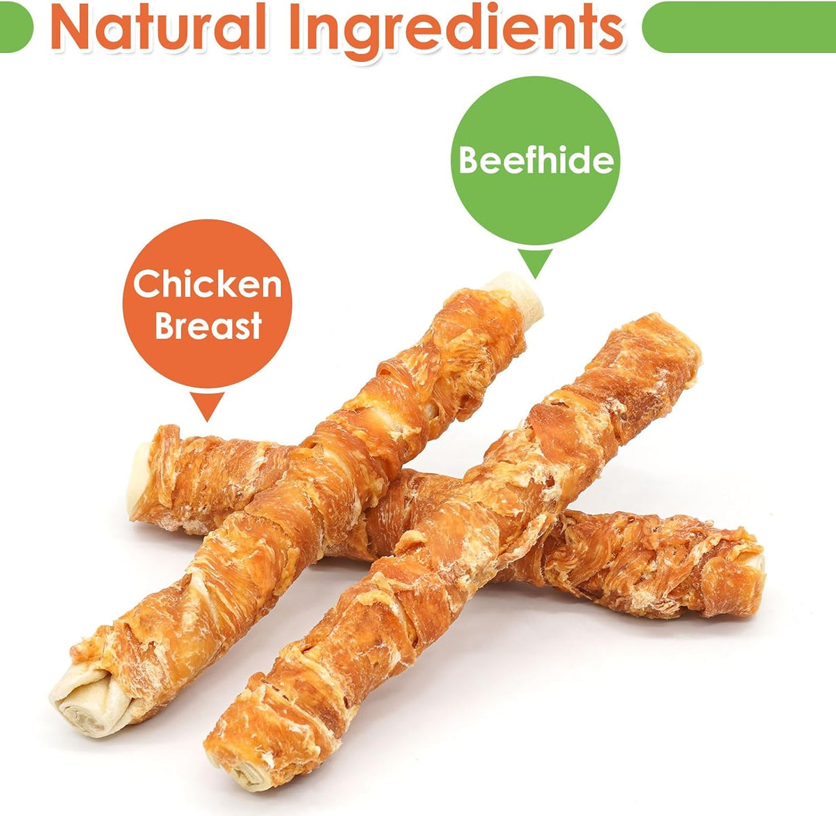 MON2SUN long lasting rawhide rolls wrapped in premium chicken breast